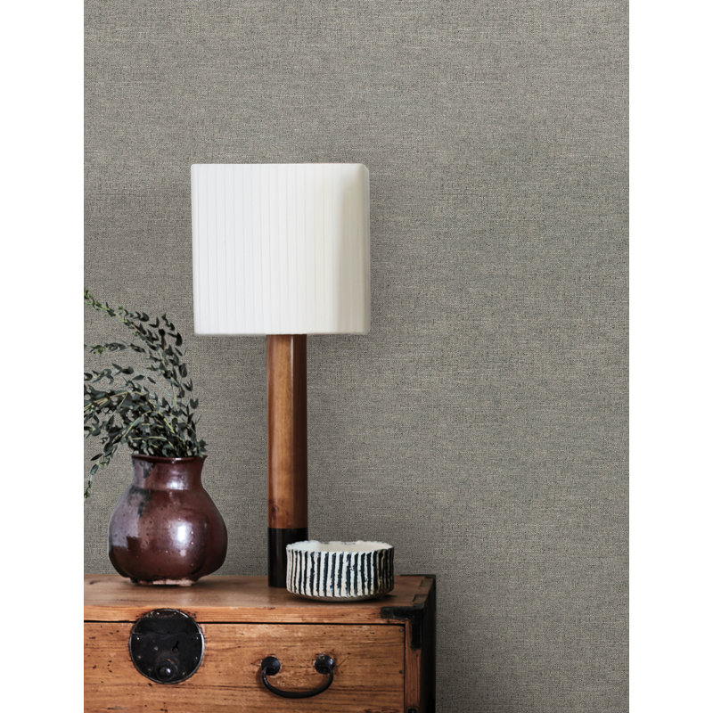 Papier peint tissé en tissu bleu clair Chambray, Gris