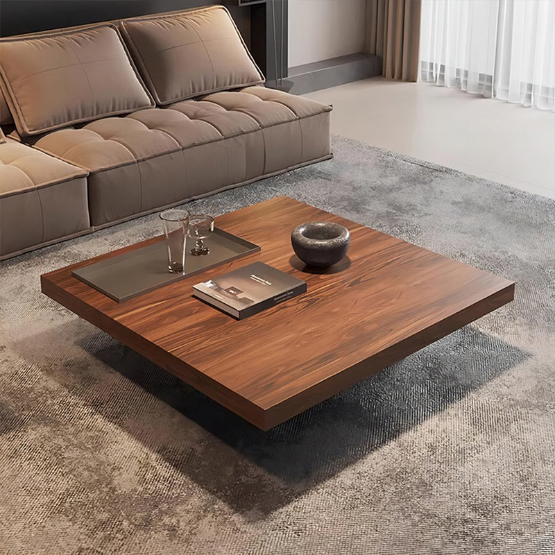 Table basse carrée en acier au carbone noir