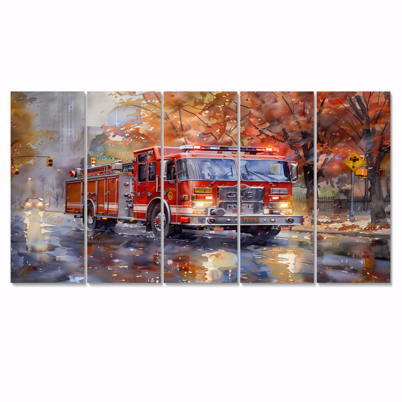 Kynslee - Ensemble de décoration murale pompier, H 32 po x l 80 po