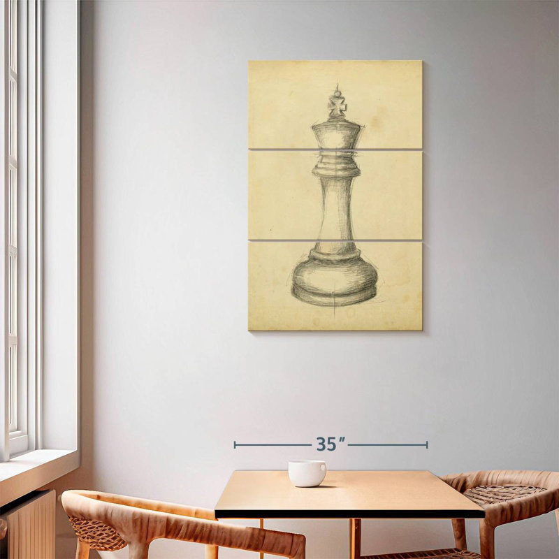 Senne Antique Chess I, H 57 po x l 36 po