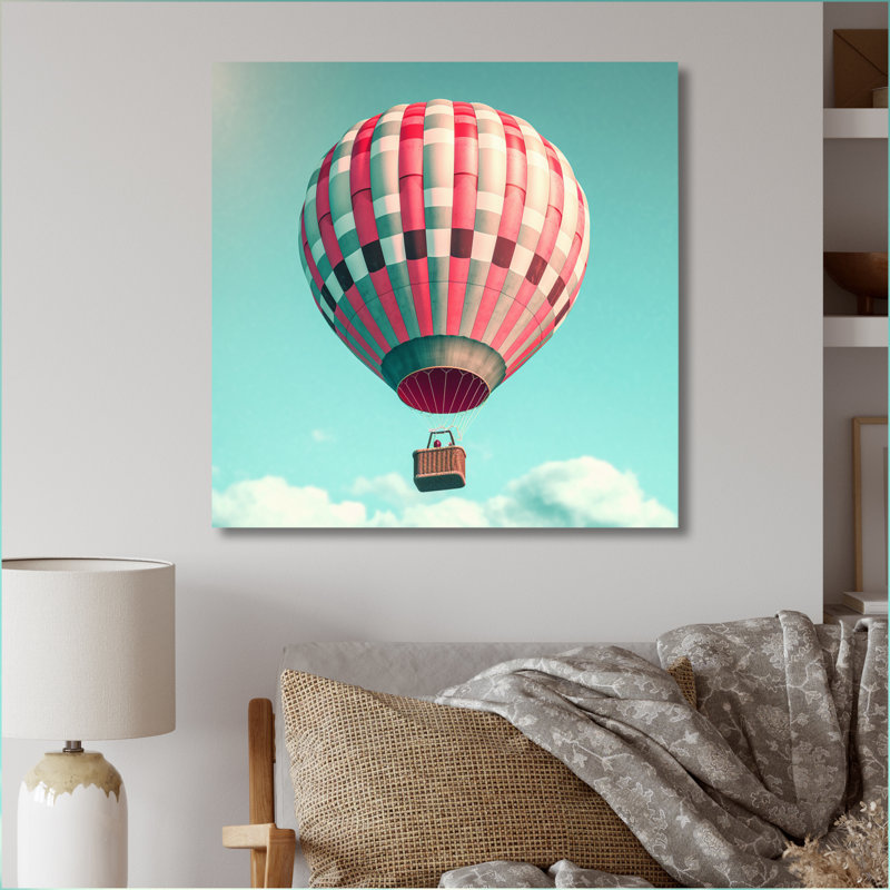 Paysage de ballon à air chaud rétro II, Toile tendue, H 30 po x l 30 po x P 1 po