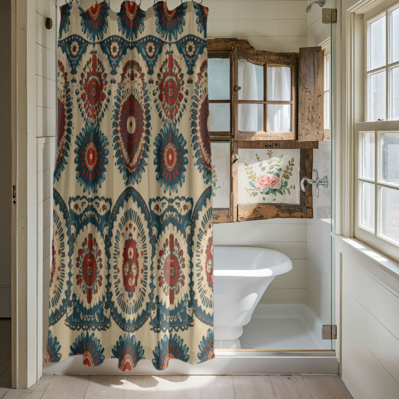 Boho Mirage - Rideau de douche Premium, H 74 po x l 71 po