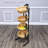 4 Tier Basket Stand, Sign Clips, Wicker Grocery Store Rack Display, Market Basket Rack Kitchen