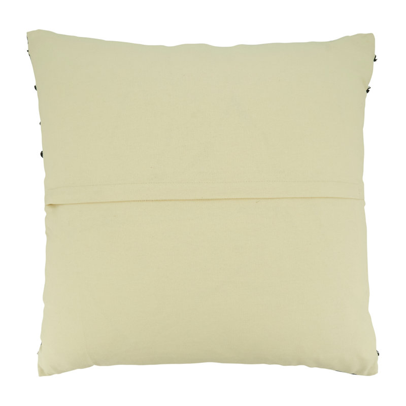 Beige and Black Down-Filled Stripe Design Throw Pillow