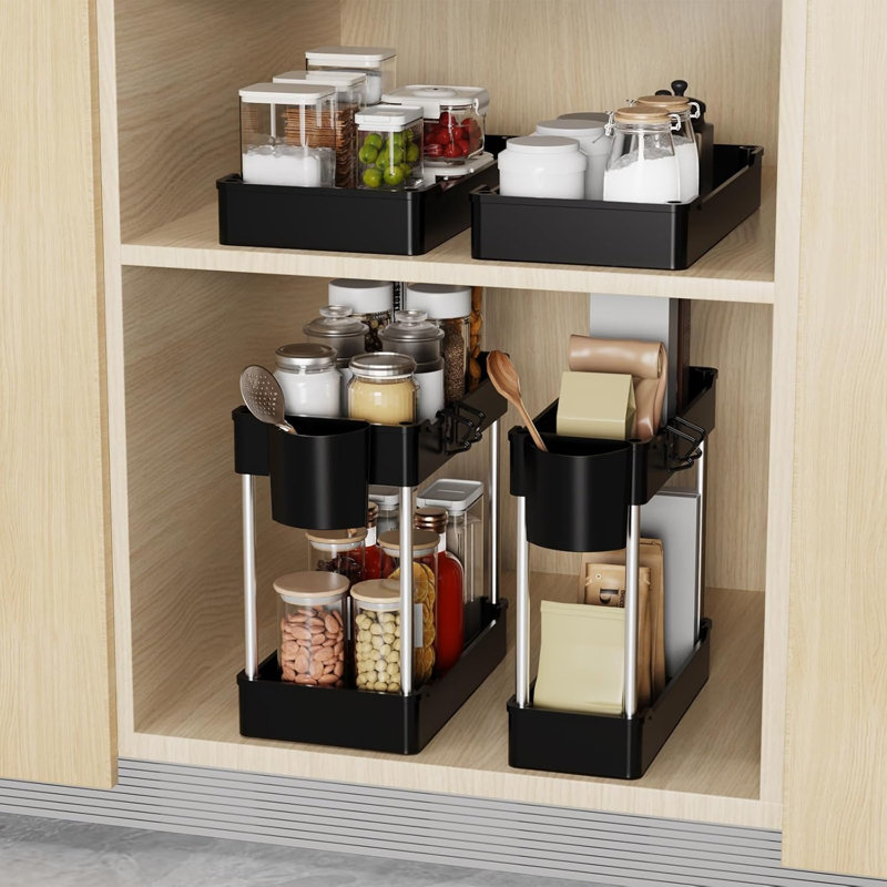 Plastic Under Sink Organiser, Black