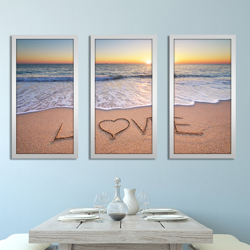 Silver Framed Plexiglass Wall Art Set of 3
