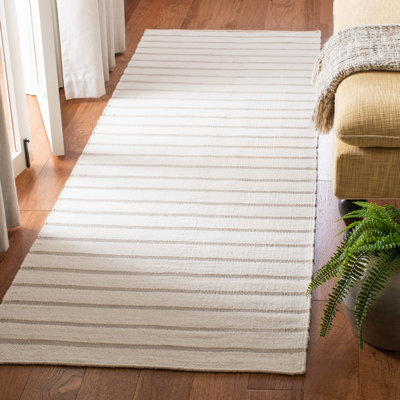 Rodgers Hand Woven Flat Weave Wool Striped Rug