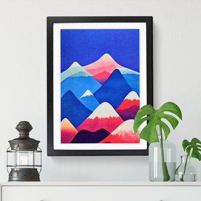 Watercolour Mountains In Colour - Single Picture Frame Print