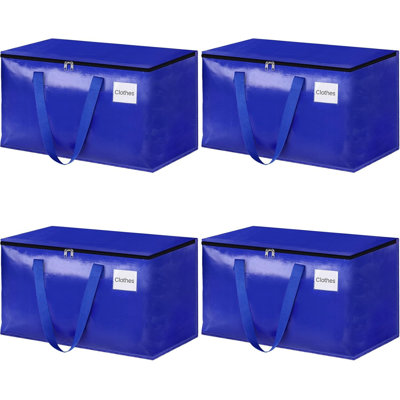 4-pack Blue 93l Heavy-duty Moving Bags With Zipper & Handles