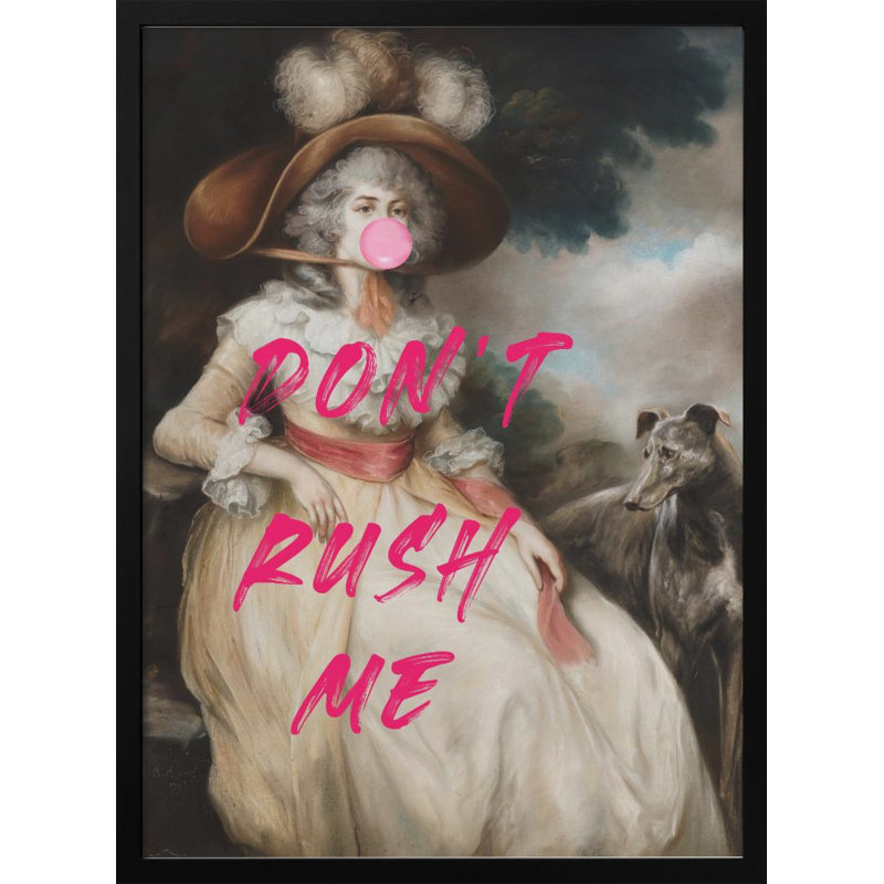 Pop Art & Retro "Don't Ruch Me / Altered Bubble Gum Collage" Framed Print Wall Art, 40" H x 30" W