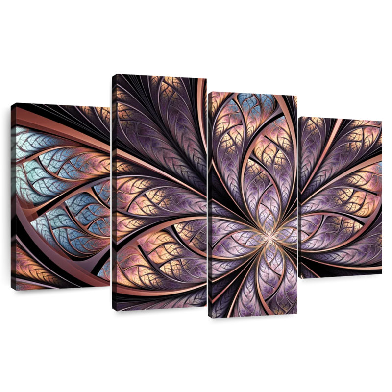 Fleur métallique abstraite Avery, H 32 po x l 52 po