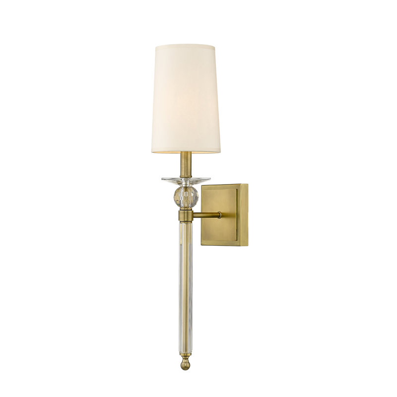 Cindy 1-Light Dimmable Wallchiere, Rubbed Brass