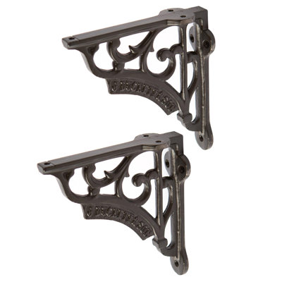 Hammer & Tongs - Ornate Iron Shelf Bracket - D120mm - Black