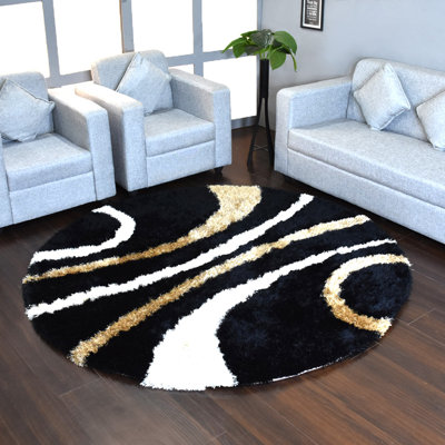 Tapis à poils longs en polyester touffeté à la main Heller