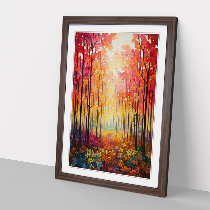 Single Picture Frame Print on Wood, Walnut Framed, 34cm H x 25cm W