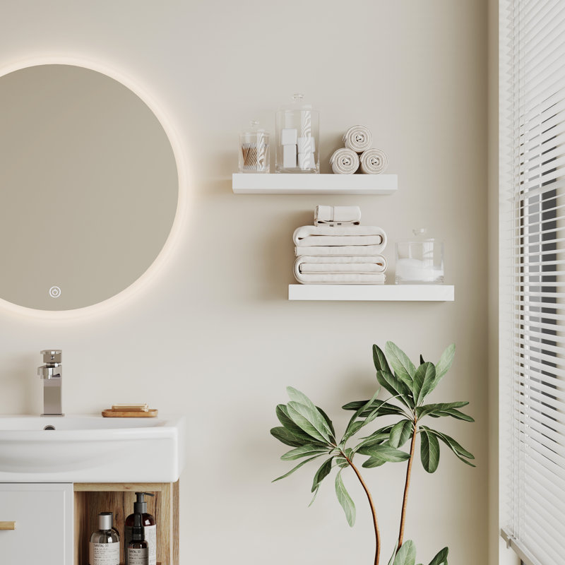 Miha 2 Piece Floating Shelf, White