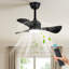 Ventilateur de plafond moderne 28 po avec lumière DEL, 3 pales en ABS, moteur à courant continu, abat-jour en acrylique, télécommande pour chambre à coucher, bureau ou petit espace de vie-654685858-654685859