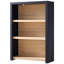 Bibliothèque Ann en bois à 3 niveaux, 121 cm (H) x 79 cm (L), gris noir/naturel-364607482-443083132