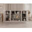 Buffet 100% bois massif 65 po avec portes en verre givré et tablettes réglables-1179832297