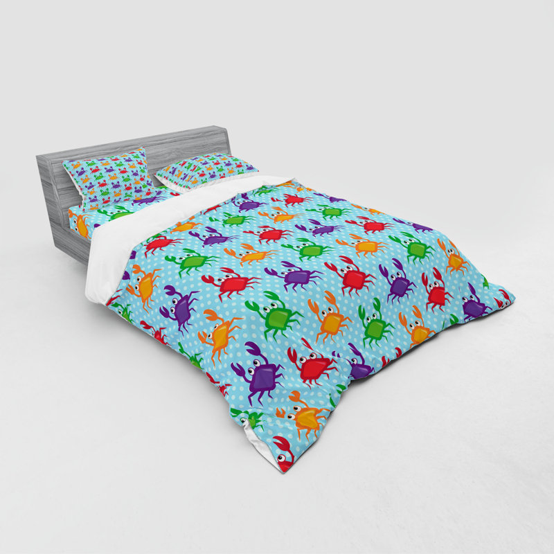 Ensemble de housse de couette en microfibre bleu / rose / vert, Housse de couette grand + 3 pièces supplémentair