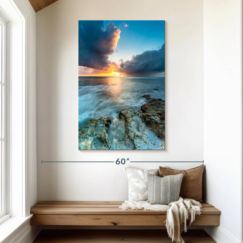 Gillard, coucher de soleil sur la mer des Caraïbes, H 48 po x l 32 po