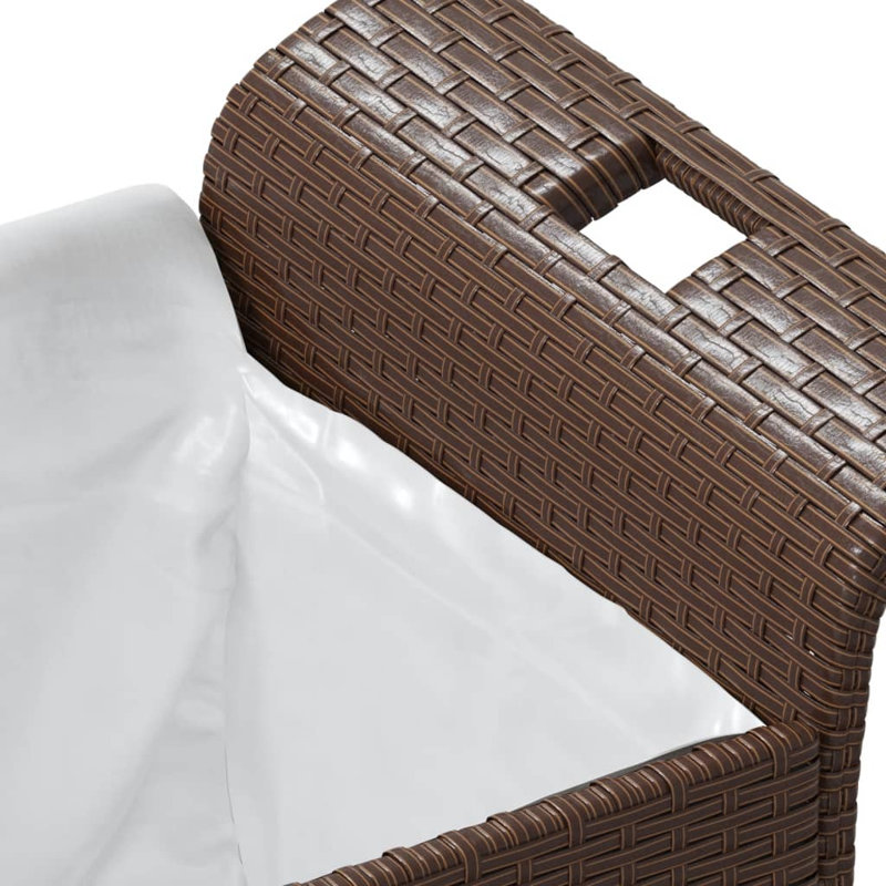 Garden Bench with Cushion Poly Rattan, Brown