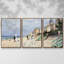 Plage à Trouville par Monet 3 pièces-237712930-237712933