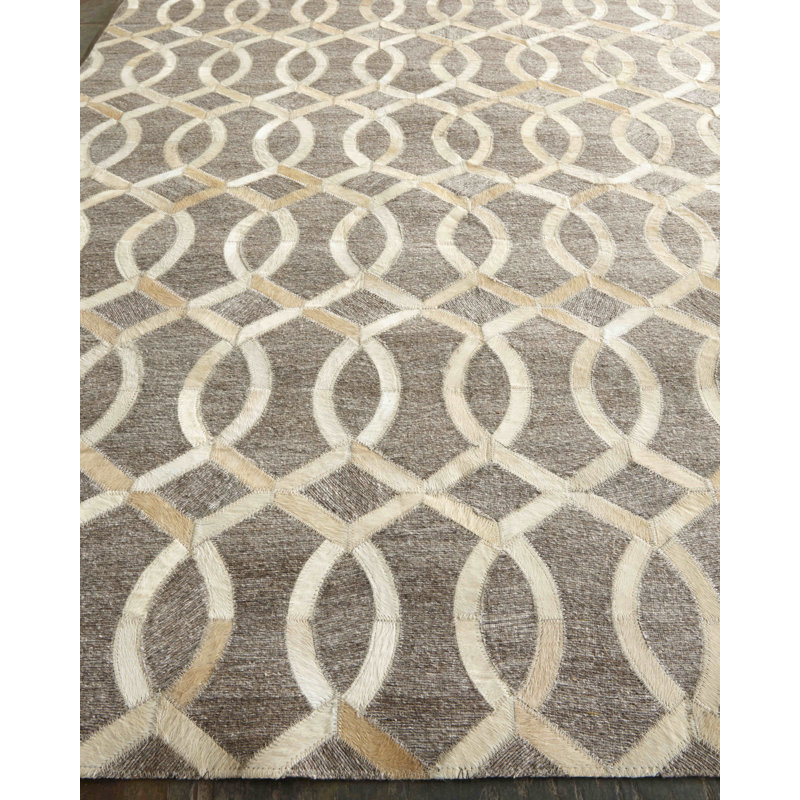 Berlin Cowhide Geometric Area Rug, Rectangle 12' x 15'
