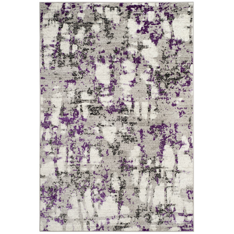 Jeter Abstract Gray/Purple Area Rug