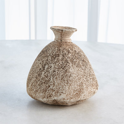 Cinder Wide Bottom Vase-Sand