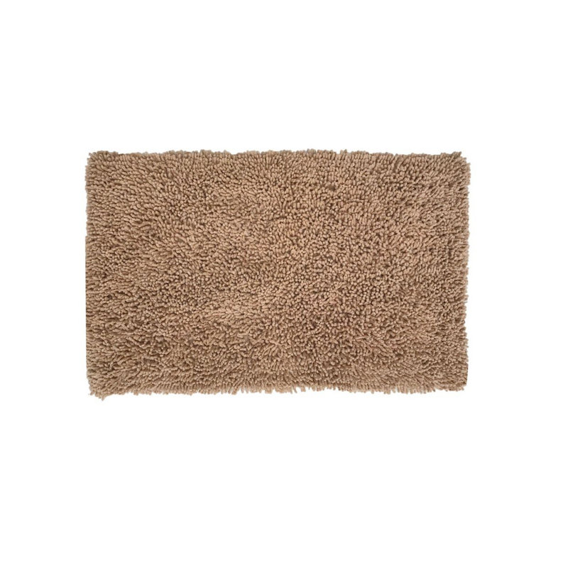 Hayworth Plush Cotton Bath Mat, Linen, 21" W x 34" L