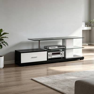 63"Modern‑Style Glass TV Stand for Stylish Living Spaces