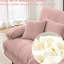 Canapé-lit 2 places en chenille rose de salon avec repose-pieds - tissu doux, rembourrage haute résilience
