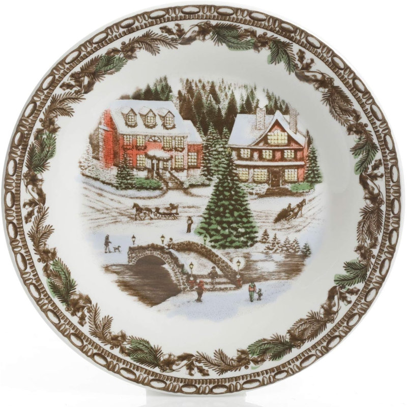 Gibson Christmas Toile 16 Piece Dinnerware Set