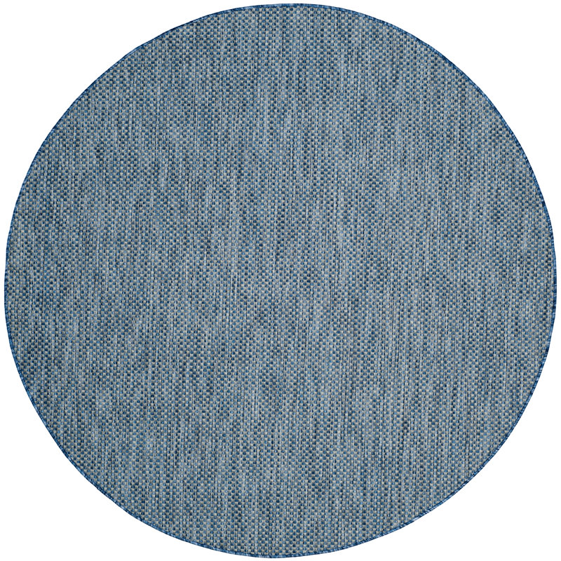 Herzberg Mull Gray Area Indoor/Outdoor Area Rug, Round 9'