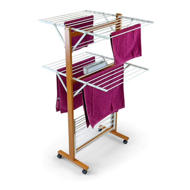 Beech Wood Foldable Rolling Drying Rack
