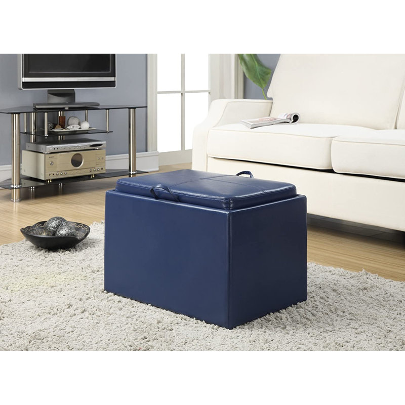 Repose-pieds Saribel 22,75 po, Similicuir bleu