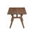 Thoi Dining Table, 71 Inch, Retro Angled Legs, Brown Solid Rubberwood