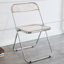 Chaise pliante moderne de luxe en acrylique transparent, empilable, style fantôme, assise en cristal, structure chromée, chaise d'appoint pour intérieur et extérieur - Verte-1013249723