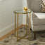 Leverette Glass Top Cross Legs End Table-35615125