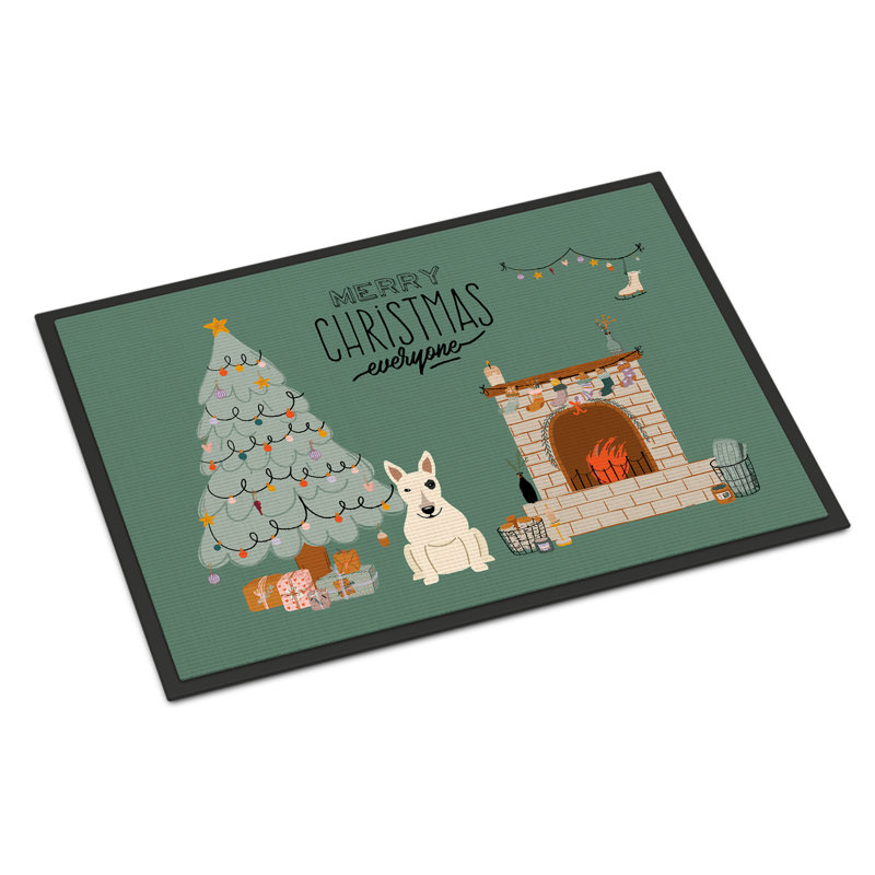 Inniss Non-Slip Outdoor Doormat, White Bull Terrier