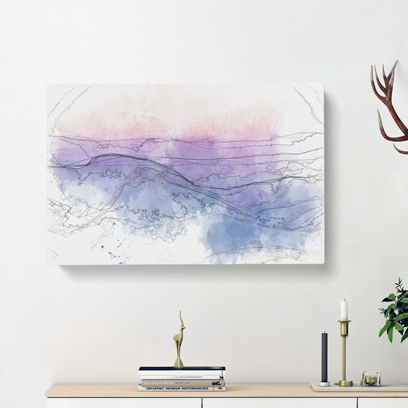 Colourful Mountains - Wrapped Canvas Painting, 50cm H x 76cm W x 3cm D