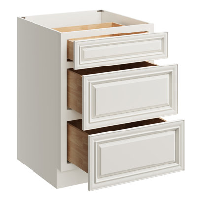 CASAINC H34.5" X D24" Kitchen Cabinet Floor Base Cabinet With 3 Drawers
