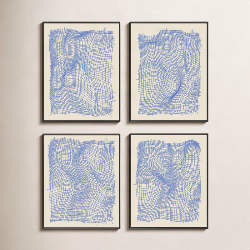 Netting Print by Jacques Pilon, Black Single Structure Framed Canvas, 50" H x 160" W x 1.25" D