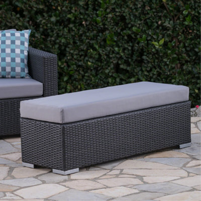Élégant banc de jardin pour patio - gris + argent, résine et fer, décorez votre décor moderne
