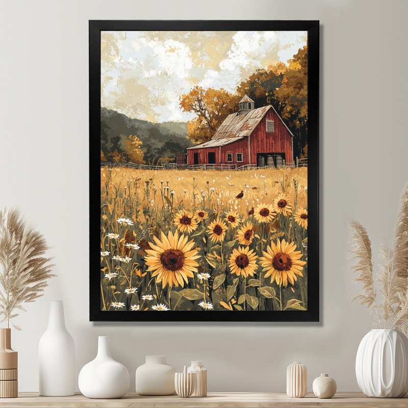 Dujuan - Floral Wall Art Living Room, Noir, H 20 po x l 12 po, Reproduction encadrée d'une seule photo