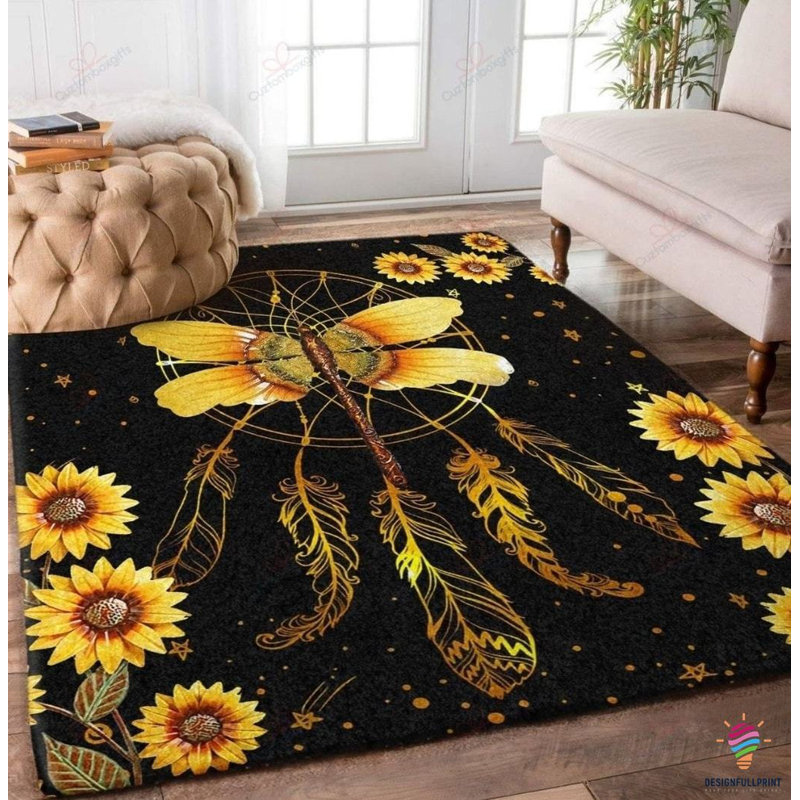 Tapis jaune / noir / brun en polyester noué à la main 2 pi x 3 pi Aliesha-May