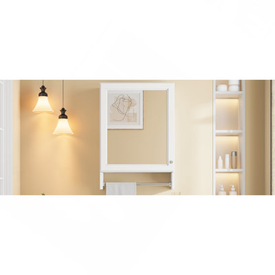 3-in-1 Bathroom Mirror Cabinet, 20-inch Wall Mounted Medicine Cabinet with Adjustable Shelf & Soft Close Door, High-Define Mirror with Storage for Bathroom Vanity