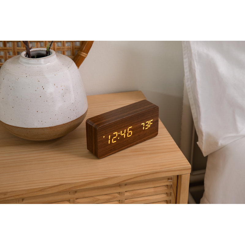 AuraForm Digital Clock – Espresso, Espresso