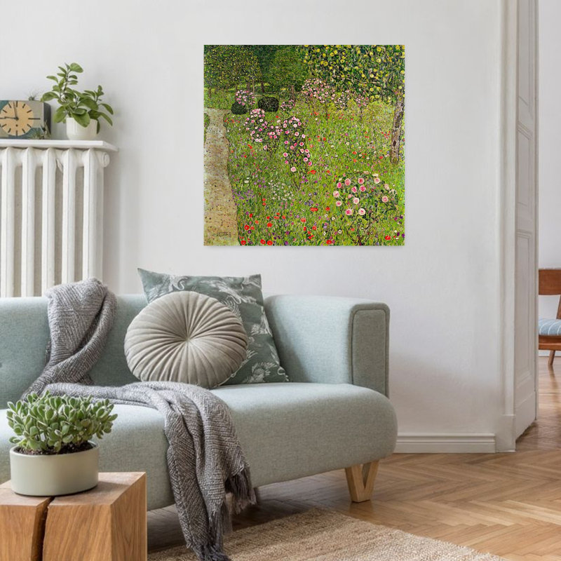Jardin fruitier avec roses, vers 1911-1912, estampe d'art mural abstraite contemporaine, H 32 po x l 32 po